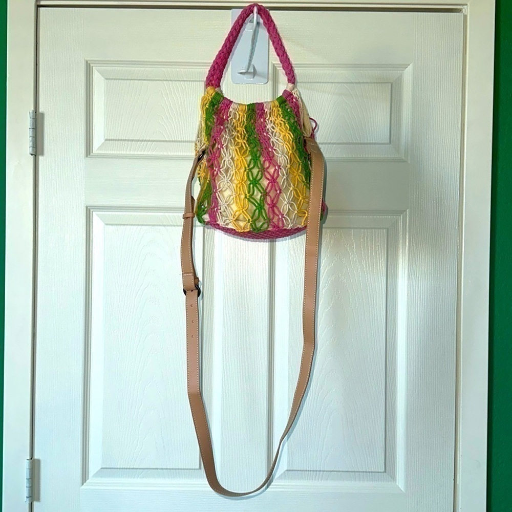 Universal Thread Striped Crochet Crossbody Bag
